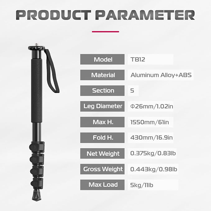 ULANZI TB12 61-Inch Camera Monopod