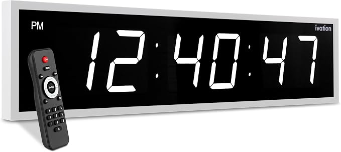 Ivation Huge Oversized 48" Large Digital LED Clock | Big Digital Clock
