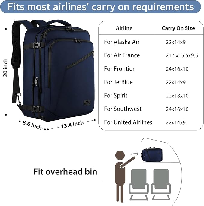 MATEIN Extra Large Mens Travel Backpack Carry on, Expandable Traveling Backpack
