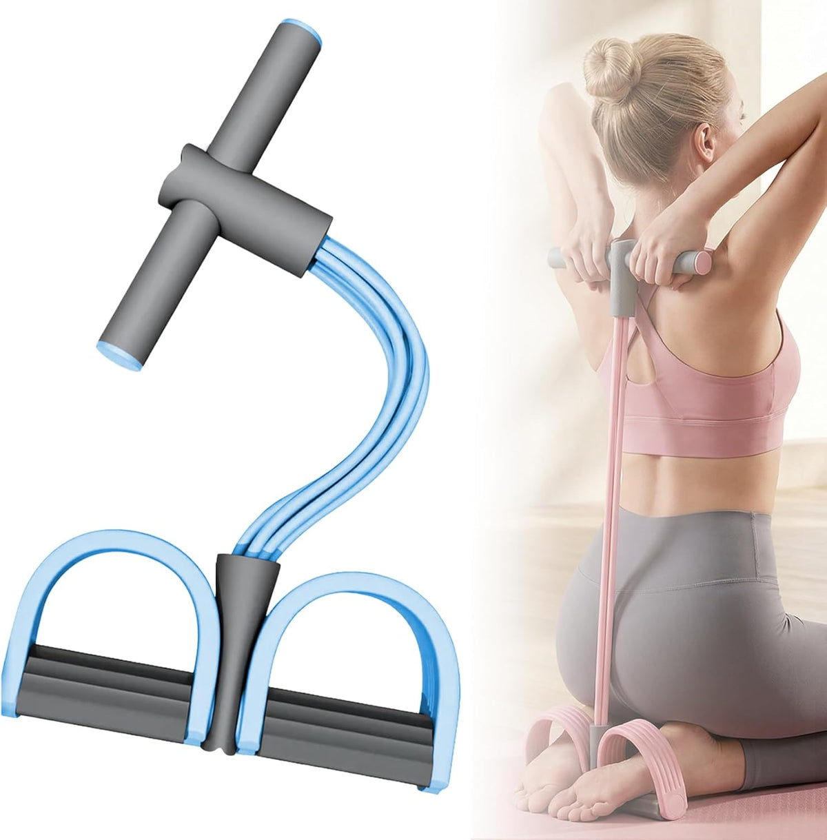 Skiennix Pedal Resistance Bands - Multifunctional Elastic Yoga Bands with Handles | Ideal for Home Workouts