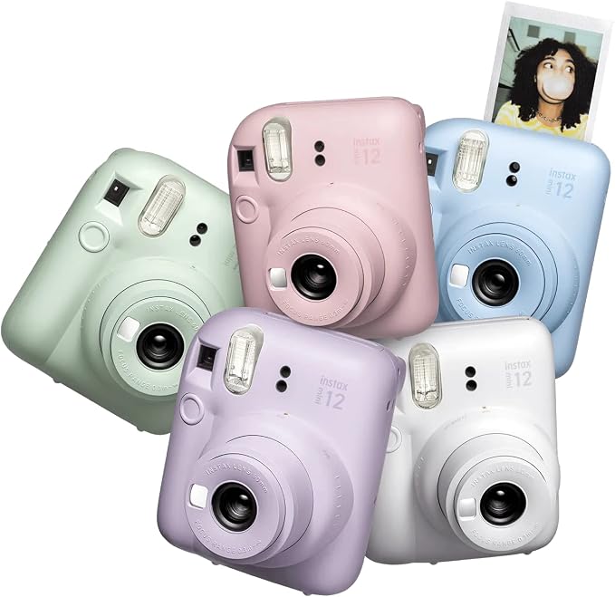 Fujifilm Instax Mini 12 Instant Camera Clay White + Fuji Film Value Pack +