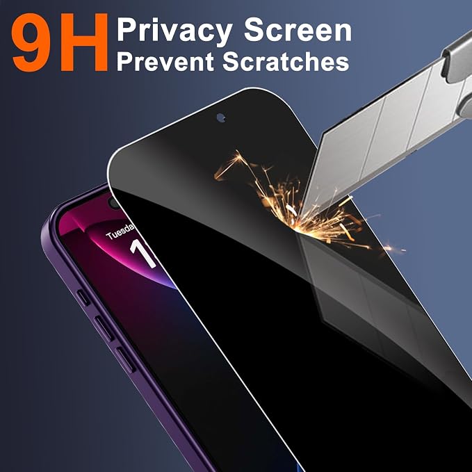 for iPhone 14 Pro Case with Privacy Screen Protector and Camera Protection