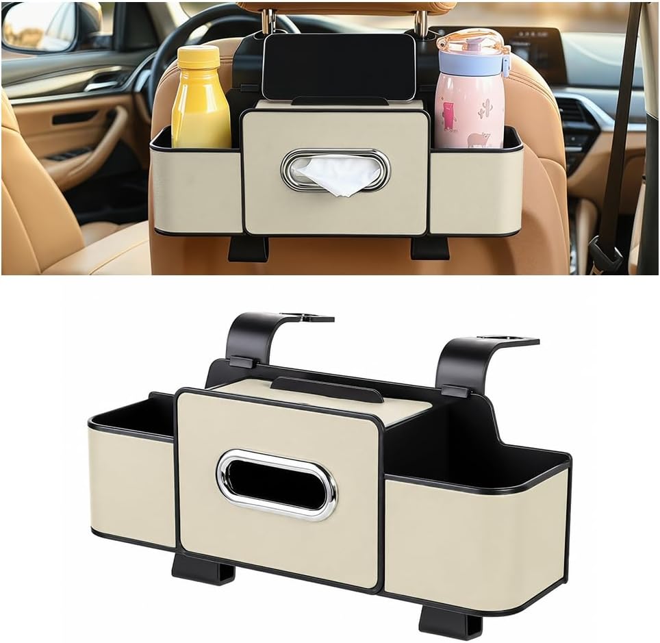4-in-1 Car Backseat Organizer, Brown