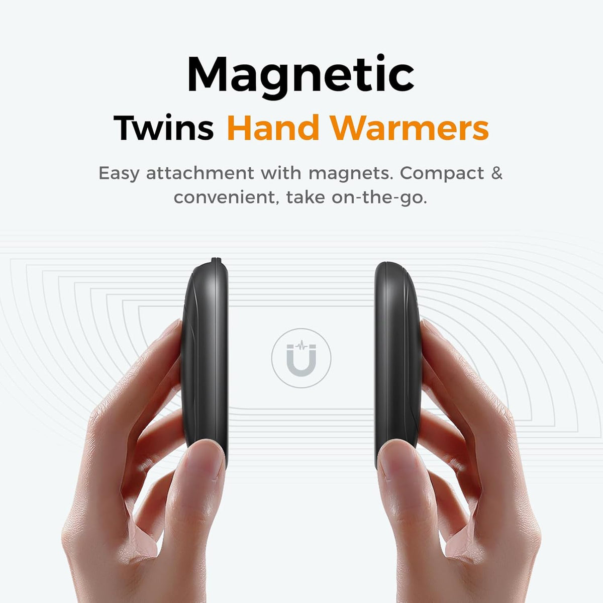 OCOOPA Rechargeable Magnetic Hand Warmers - Pocket-Sized, 3 Heat Settings, Lasts Up to 8 Hours | Ideal for Outdoor Activities