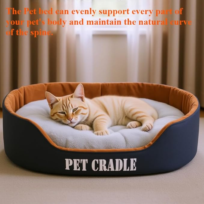 Dog Bed Orthopedic Dog Couch Bed, Waterproof Pet Bed with Removable Washable Mat & Non-Slip Bottom(Grey,19.69''X13.78'')
