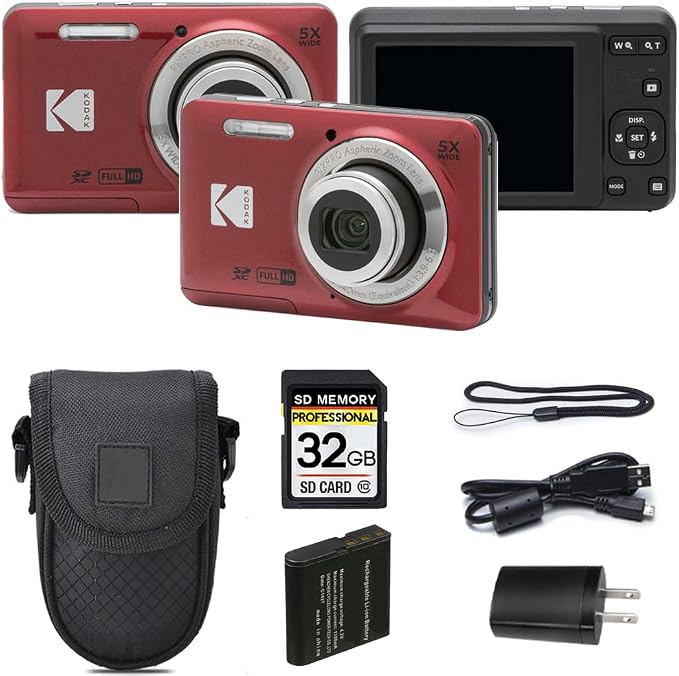 Kodak PIXPRO FZ55 Digital Camera, 16MP Compact Point & Shoot, 5X Optical Zoom