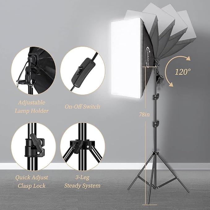 ShowMaven Photography Lighting Kit, Softbox Lighting Kit