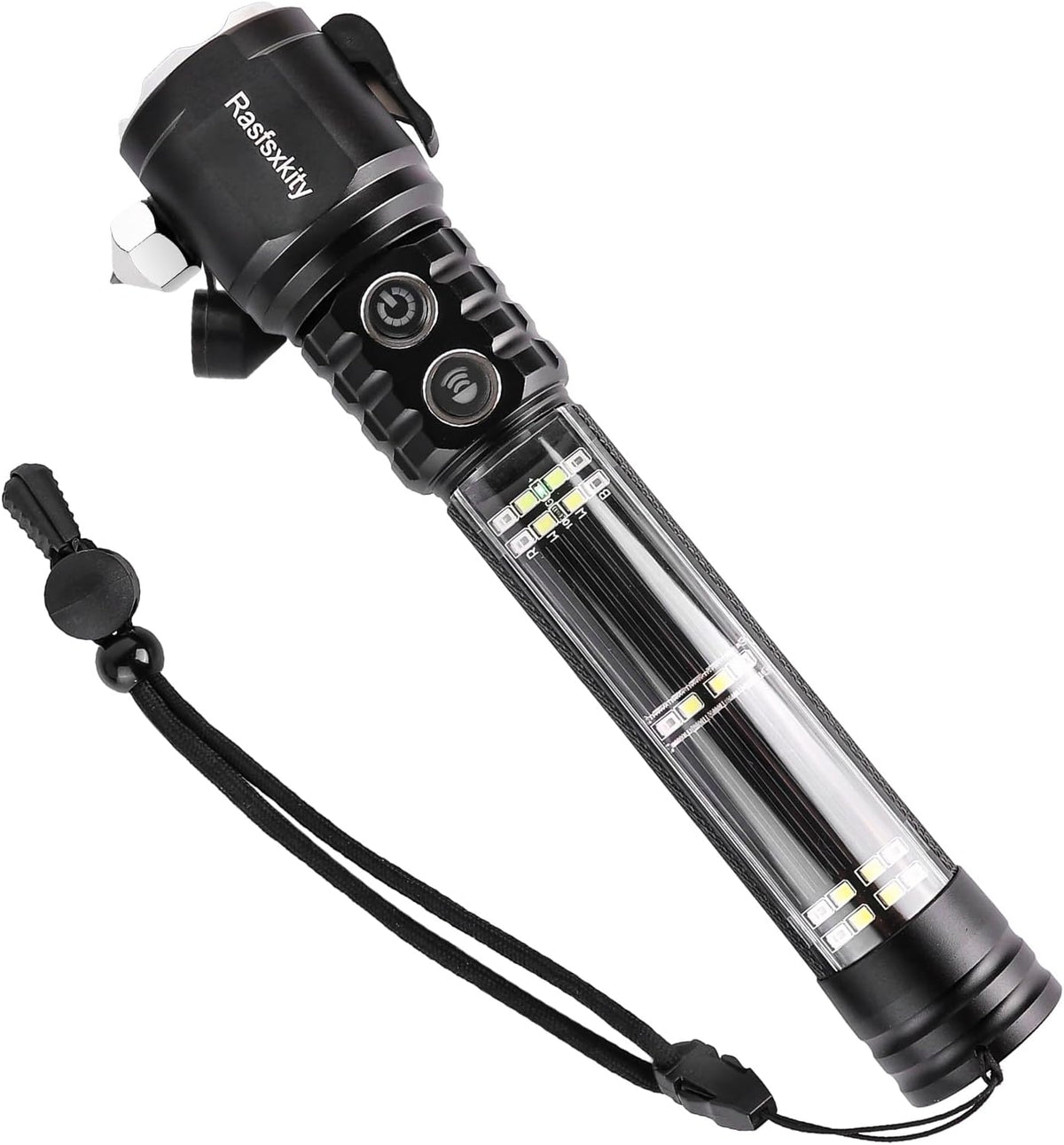 Emergency Flashlight with Window Breaker and Seatbelt Cutter, LED Flashlight, flashlights high lumens，Strobe sos Beacon，Mobile Power，Alarm Rescue，for car，Outdoor，Hiking, Fishing, Dog Walking