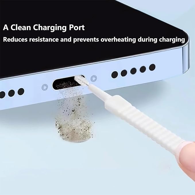 Charge Port Cleaning Tool Kit for iPhone 16 Pro Max, Anti-Clogging Mini Brushes