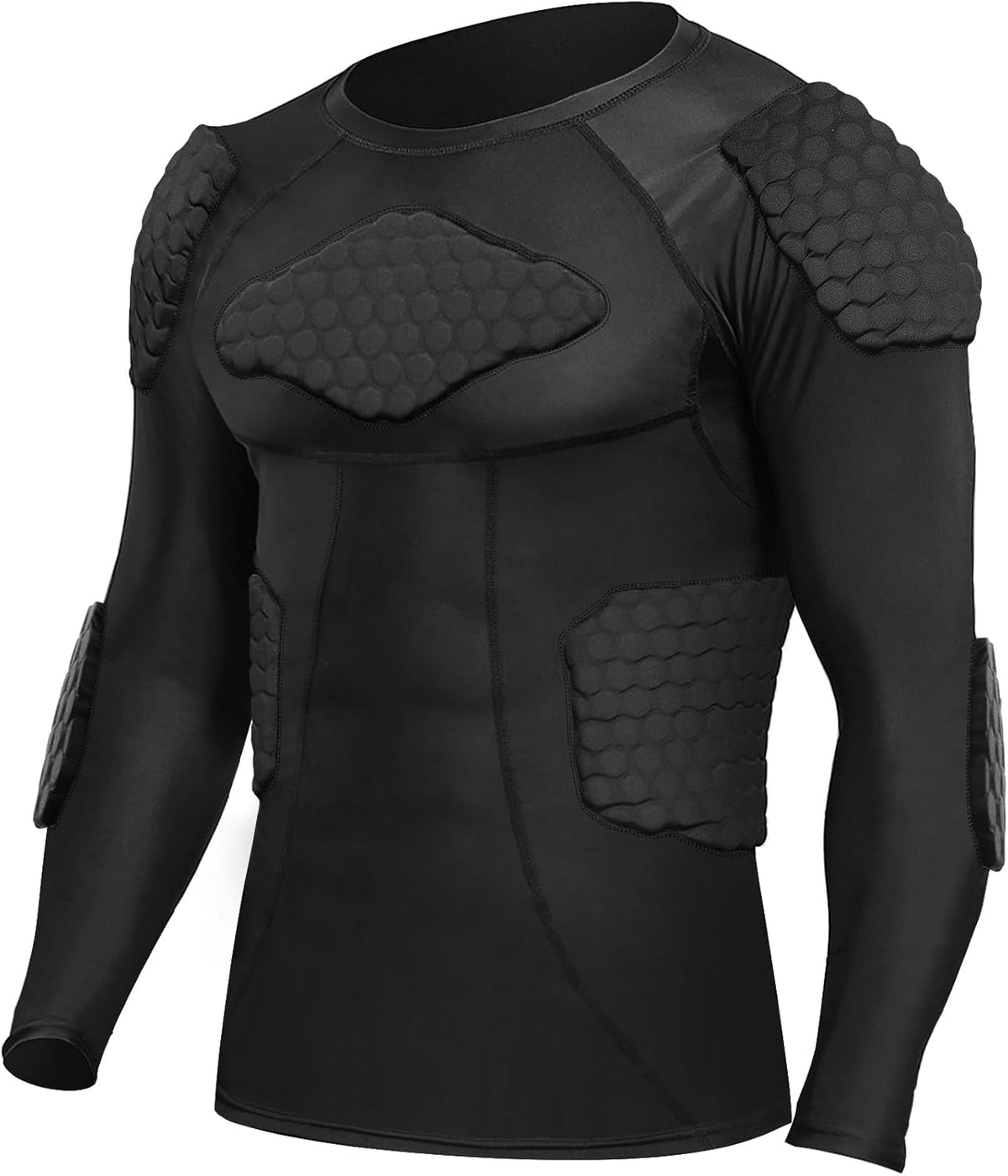 Zicac Men's Compression Rash Guard - Shock-Absorbing Protective Shirt for Soccer & Basketball