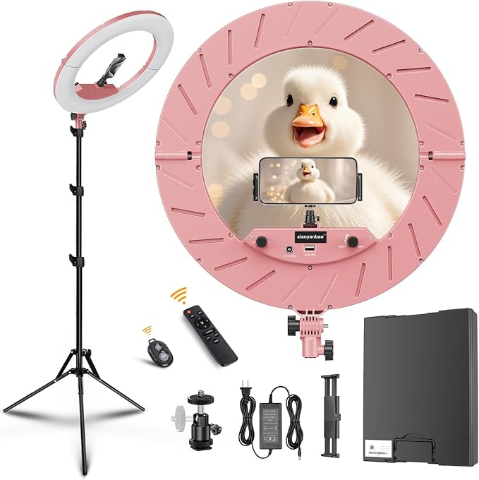 18 Inch Ring Light Kit, 55W6700k Dimmable LED Light, Tripod Stand, Remote