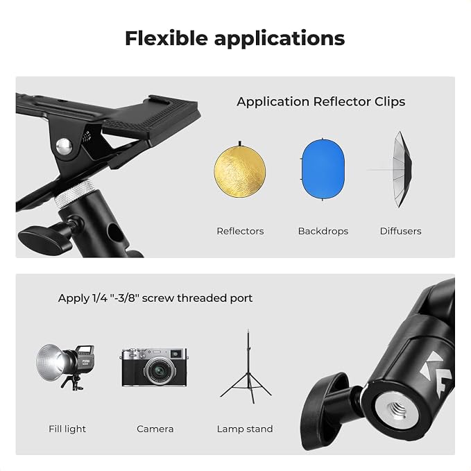 K&F CONCEPT Photography Reflector Holder, Photo Video Studio 5/8" Heavy Duty