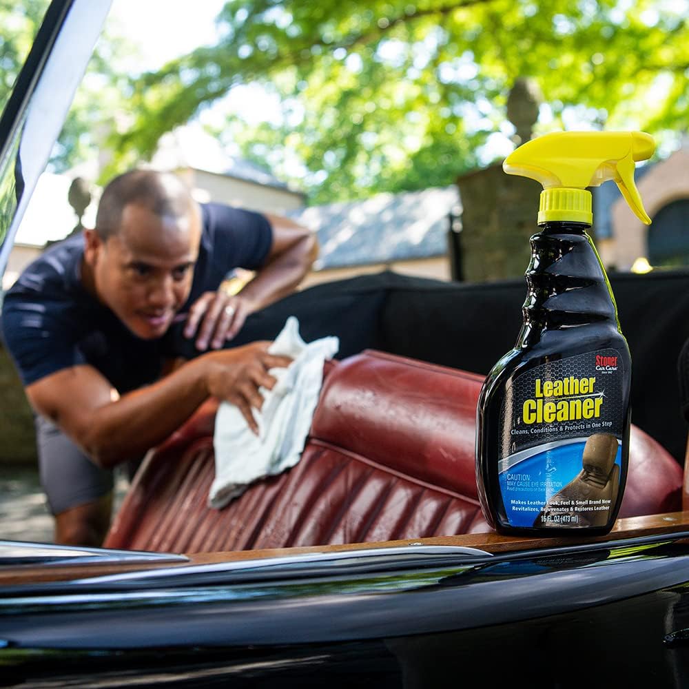 Stoner Car Care 99056 Interior Detailing 8-Piece Kit Includes Carpet and Upholstery Cleaner, Leather Cleaner, Trim Shine, Trim Clean, Premium Glass Cleaner, Power Clean, and Two Microfibers