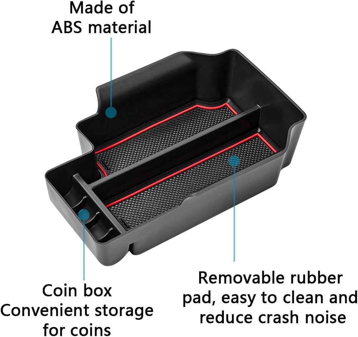 Center Console Organizer Tray for Chevy Colorado GMC Canyon 2015-2022, Red