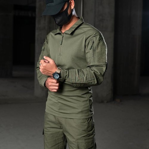 IDOGEAR Men’s Tactical Combat Shirt - Long Sleeve with Elbow Pads & Pockets | Military BDU Apparel