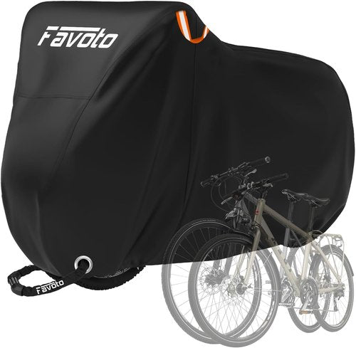 Favoto Waterproof Bike Cover - XXL Outdoor Protection for 2 Bikes | Sun, Rain, Dust & Wind Shield