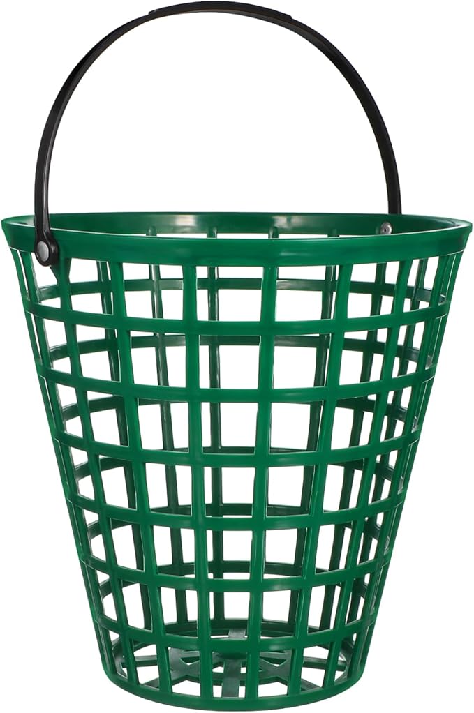 YARNOW Golf Ball Basket with Handle Nylon Golf Ball Container Golf Ball Bin (Green, Golf Balls are Excluded)