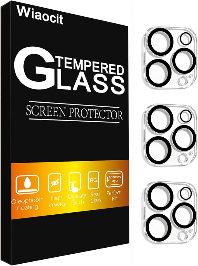 Wiaocit 3 Pack Tempered Glass Camera Lens Protector