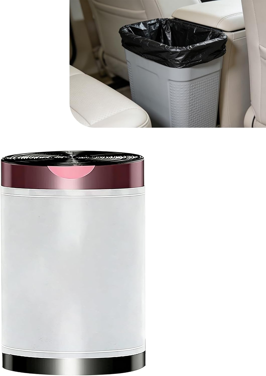 100PCS Car Trash Can Bags, Thicken Small Garbage Bags, 1-2 Gallon Portable Trash Can, Strong Mini Trash Bags, for Car Home Office Kitchen Bathroom Bedroom (Black)
