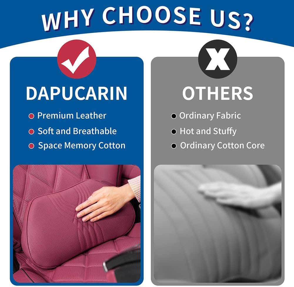 Lumbar Support Pillow for Driving Seat, Office Chair, Red, 1PC