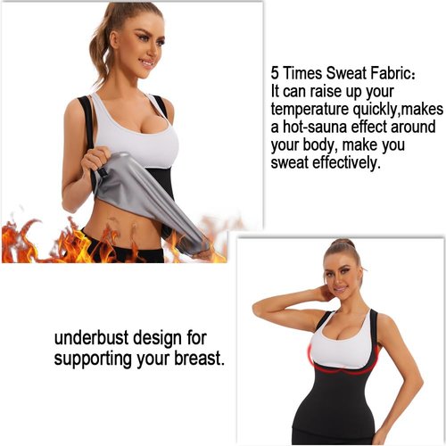 NINGMI Sauna Vest for Women - Sweat-Enhancing Workout Tank Top | Body Shaper & Waist Trainer