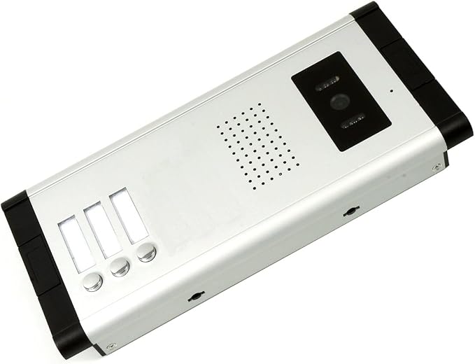 3 Units Apartment Video Intercom System, 7 Inch Monitor Wired Video Doorbell