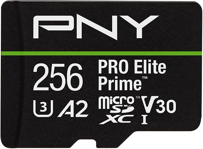 PNY 256GB PRO Elite Prime™ C10 U3 V30 A2 microSDXC Flash Memory Card –