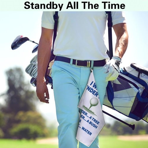 Msticey Funny 'I was One Under Today' Printed Microfiber Golf Towel with Clip, Great Golf Gift for Dad Mom Grandpa Golfer Father's Day or Birthday, Golf Accessory for Him or Her