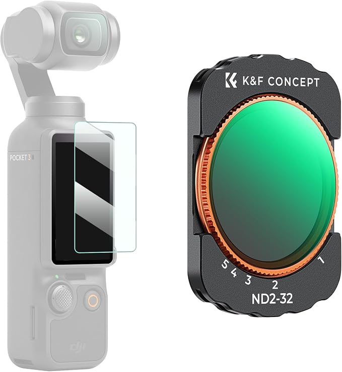 K&F CONCEPT Variable ND Filter for DJI Osmo Pocket 3/4, Xtra Muse Creator Combo