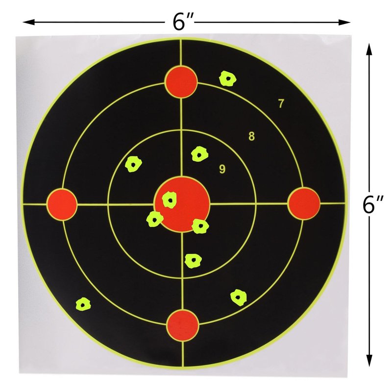 SKLK-SEL 100 Pack Splatter Targets, 6 Inch Splash Reaction Target Paper Stickers with Yellow Effect for BB Guns, Airsoft Guns, Softball Guns, Rifles Indoor and Outdoor Shooting Ranges (Round B)