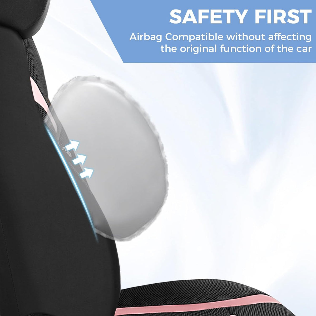 FLORICH Seat Cover, Car Seat Covers Front Set, Air Cool Mesh Thick Car Seat Covers, Car Seat Protector 2 Seats, Front Seat Covers Airbag Compatible, Breathable Automotive Seat Covers Fit for Most Cars