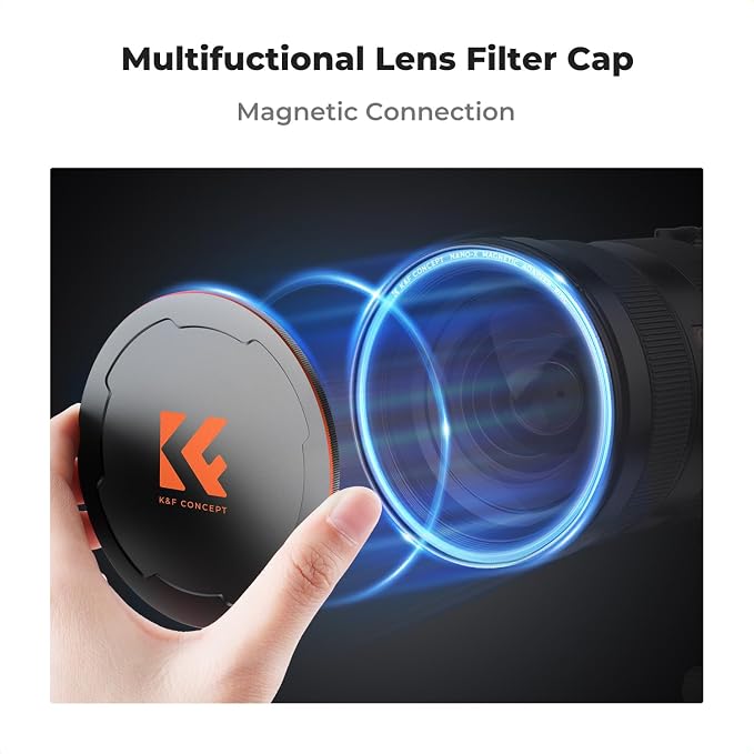 K&F CONCEPT 62mm Thread & Magnetic 2-in-1 Lens Filter Cap Only Compatible