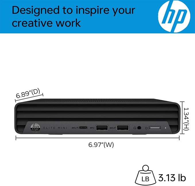 HP Elitedesk 800 G9 Mini PC, i5-14500, 32GB DDR5, 1TB SSD, Windows 11 Pro | Ultra-Compact & Silent Design Desktop Computer for Business, 3X 4K Display Support, Wired Keyboard & Mouse & Stand