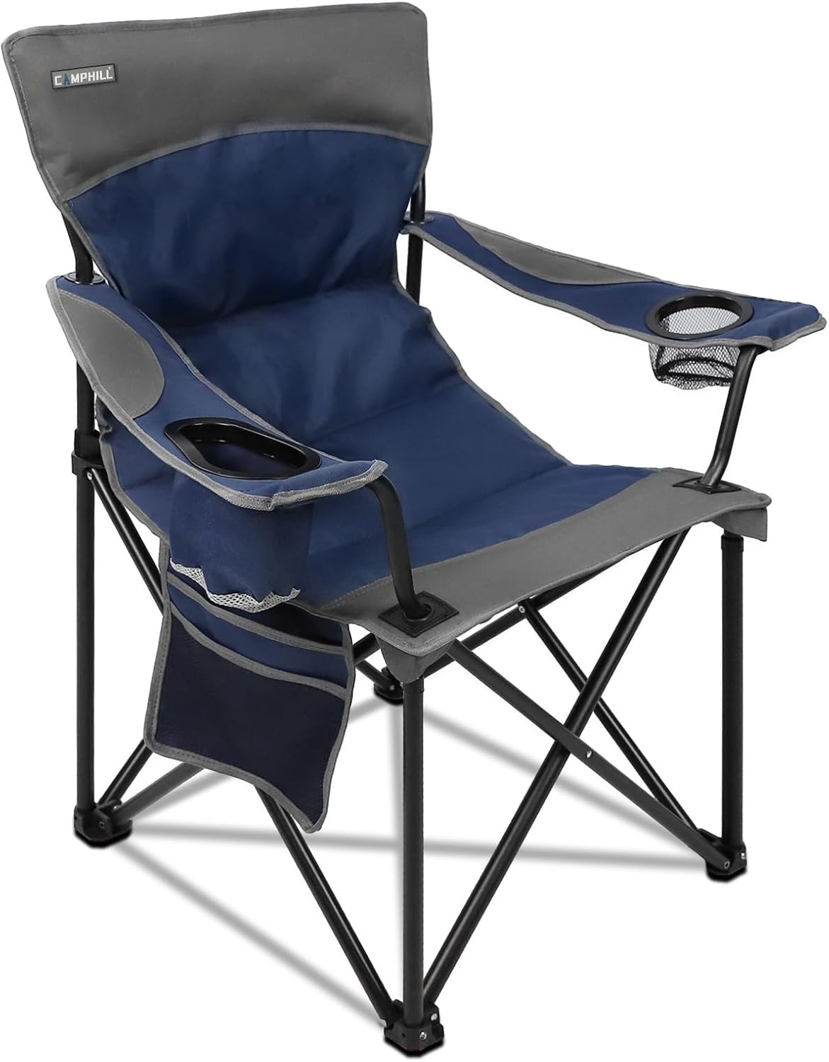 Skiennix Oversized Portable Camping Chair - Collapsible Outdoor Chair with Cup Holders & Carry Bag