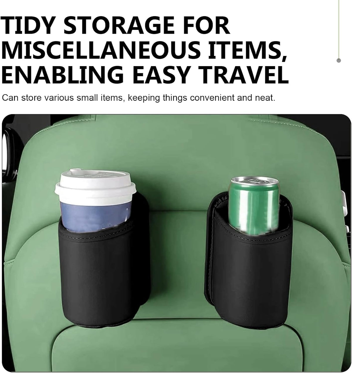 2 PCS Car Door Cup Holder, Clip On Storage Bag for Beverage Water Cup Mobile Phone, Multifunctional Waterproof Car Window Cups Holder, Universal Scratch-Resistant Backseat Storage Organizer