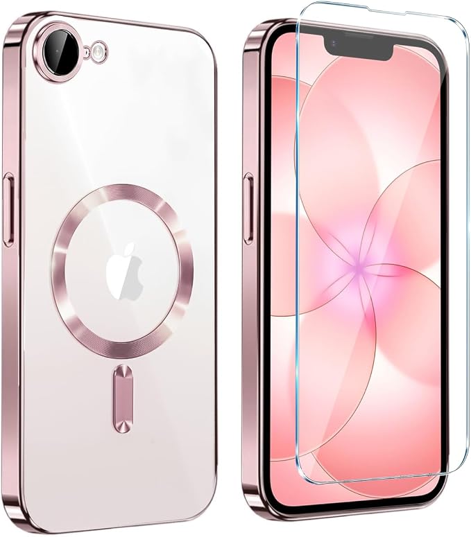 Magnetic Glossy Case for iPhone 17e, iPhone17e/16e Phone Case Slim Clear Luxury
