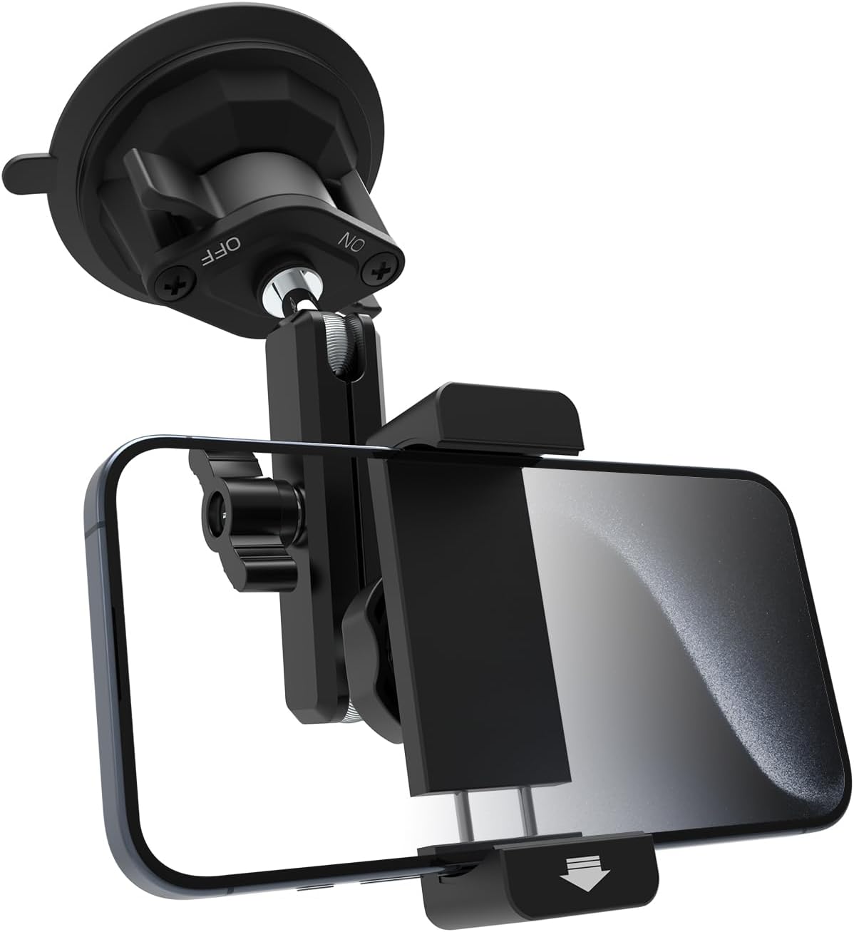 Suction Cup Car Phone Holder, Metal Phone Mount for Car Windshield