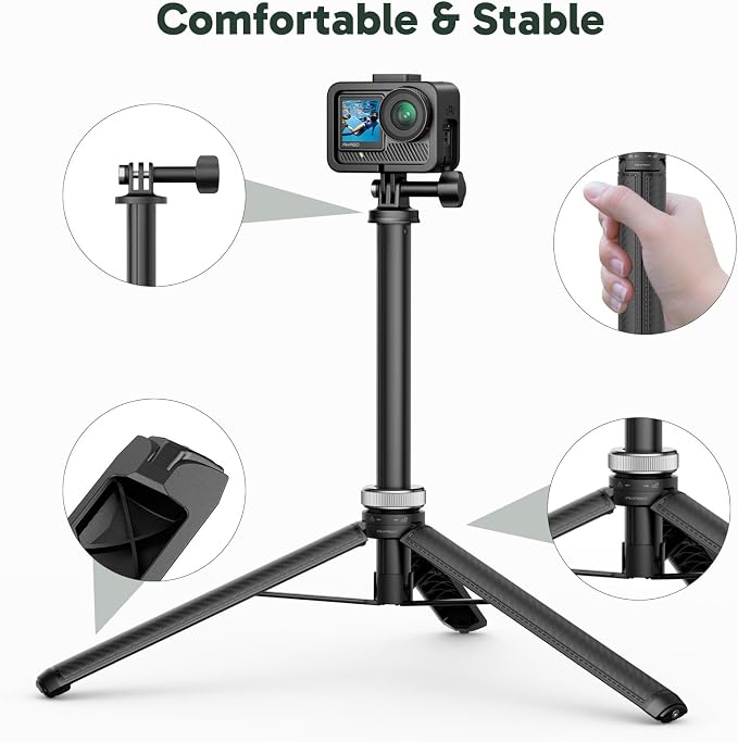 AKASO 63"/160cm Selfie Stick Extendable Tripod Stand Action Camera Accessories