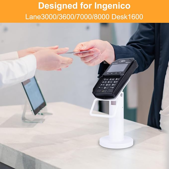 Credit Card Terminal Stand for Ingenico Lane/3000/3600/7000/8000, Metal Square