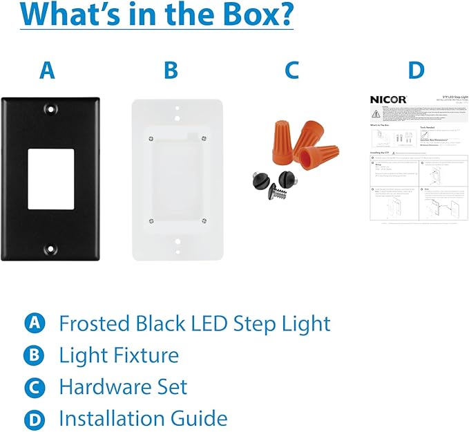 NICOR Lighting STP2 Frosted Black LED Step Light (STP2F120BK)