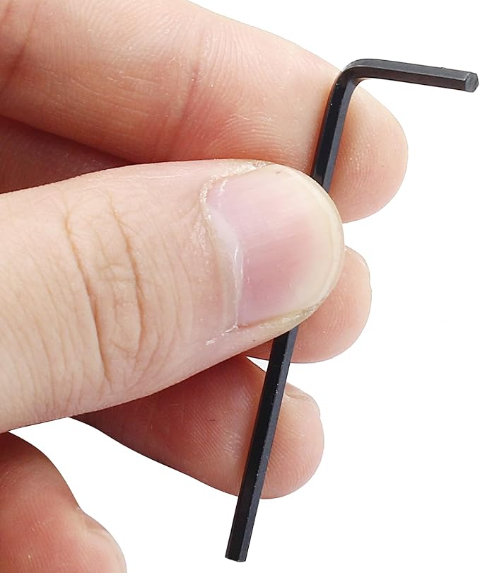 Piutouyar 2mm Hex Key Wrench, Allen key Wrench, 60Pcs L Shaped Wrench, Hex Key Hexagon Head Replacement, Small Hex Wrench for Repairing Bike, Furniture(Black)