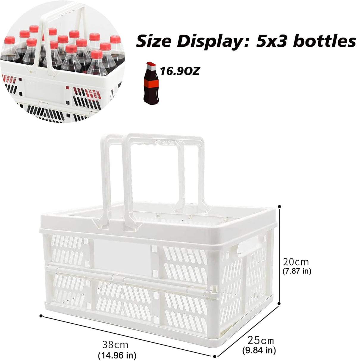Plastic crates for storage,plastic baskets for organizing,14.96x9.84x7.87"
