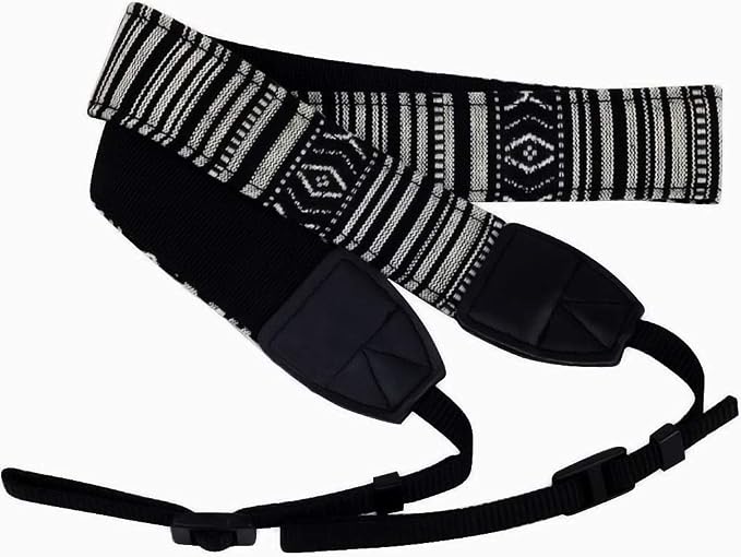 Camera Strap Canvas BlackWhite Shoulder Strap