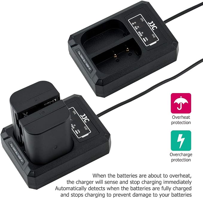 JJC DMW-BLF19 & DMW-BLK22 Battery Charger USB Dual Slot