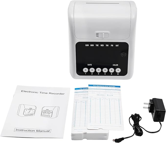 Starter Time Clock Bundle, Electronic Calculating Time Clock Employees in/Out