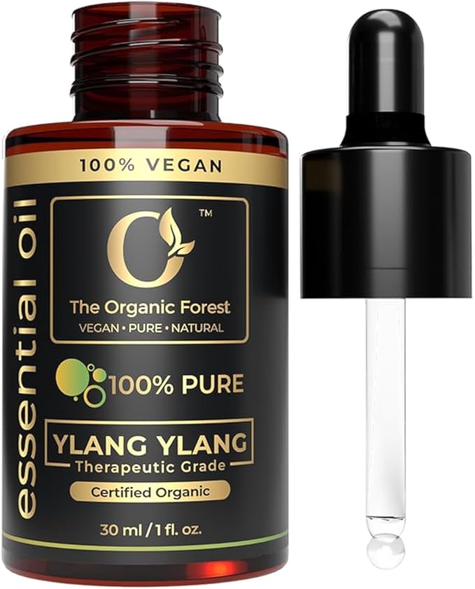 Ylang-Ylang Essential Oil – 100% Pure & Organic, Therapeutic Grade for Skin & Aromatherapy – Fragrance Oil for Stress Relief, Massage, and Relaxation – Ylang Ylang Oil for Home Diffuser
