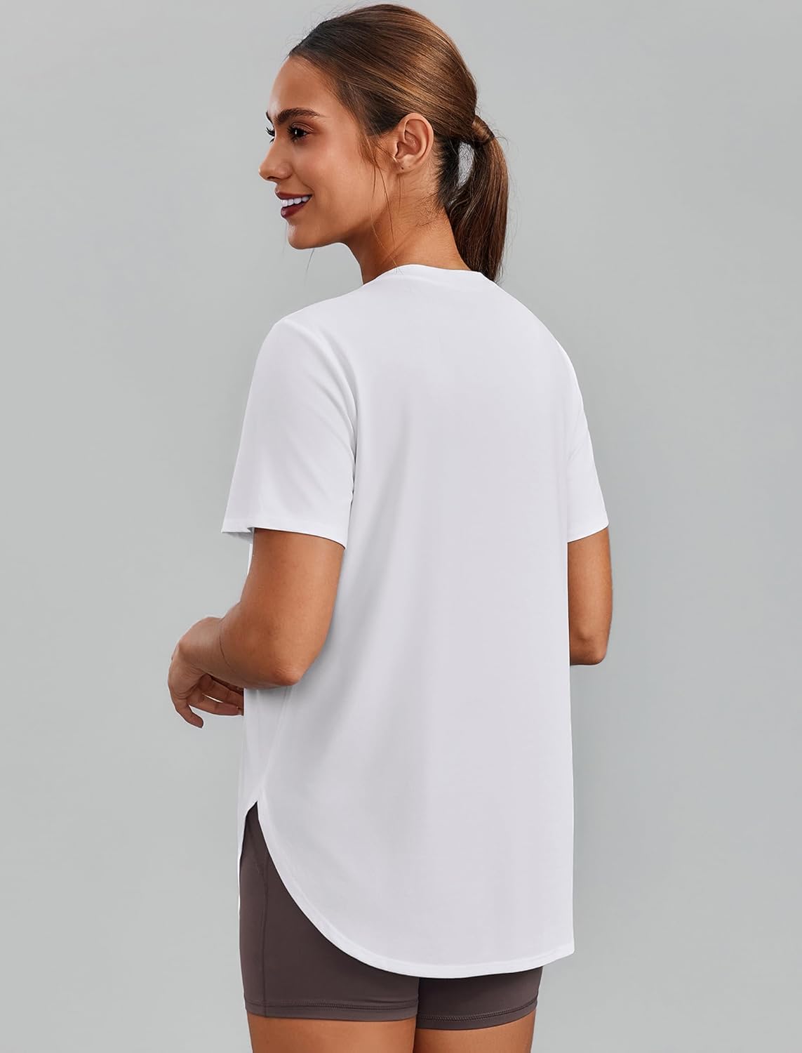 PINSPARK Workout Tops for Women - Short Sleeve Athletic Shirts with UPF 50+ | Quick Dry Gym & Hiking Outfits (S-3XL)