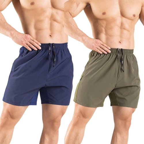 Gaglg Men's 5" Running Shorts - Quick Dry Athletic Gym Shorts with Zipper Pockets | 2 Pack