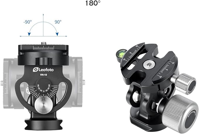 Leofoto MP-364C+VH-10S Monopod and Tilt Head Set, Carbon Fiber, VH-10S Monopod
