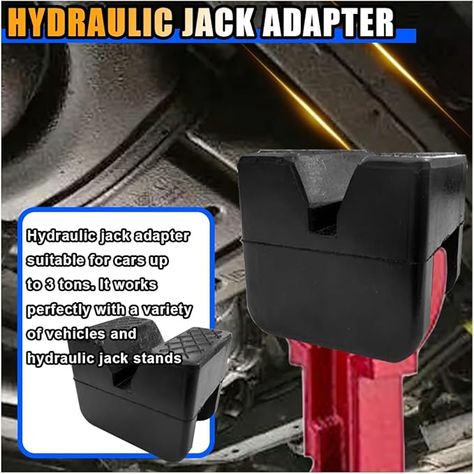 Jack Pad Adapter, Rubber Floor Jack Stand Pads, Universal Heavy Duty Slotted Frame Rail Pinch Weld Protector (4Pcs)